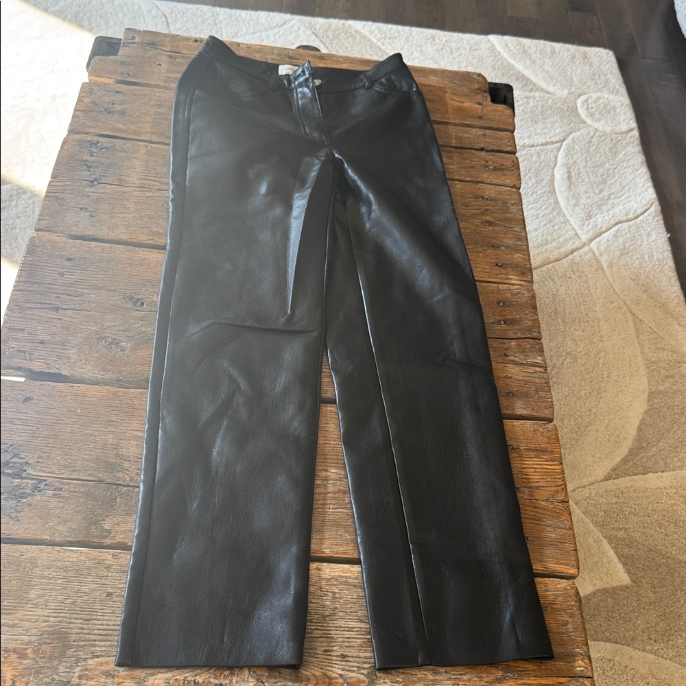 Black Faux Leather Pants